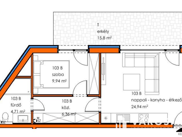 Belvárosi új építésű lakás, terasszal!